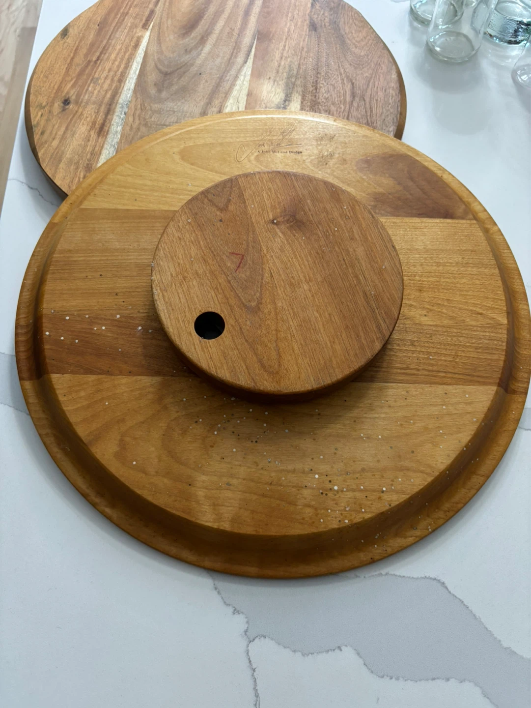 2 Wooden Lazy Susans & Random Containers - photo 4