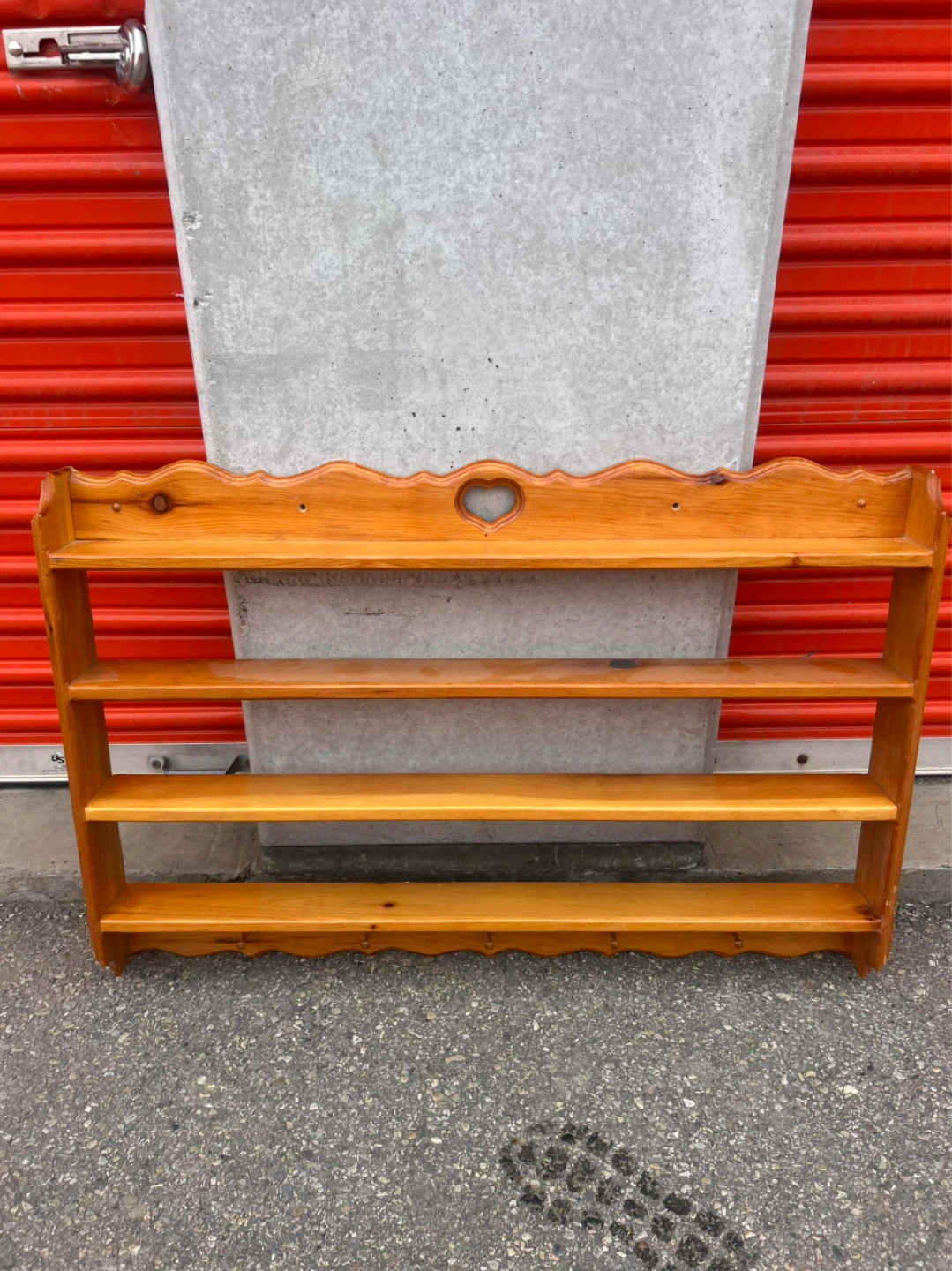 Wooden Wall Shelf with Heart Detail
