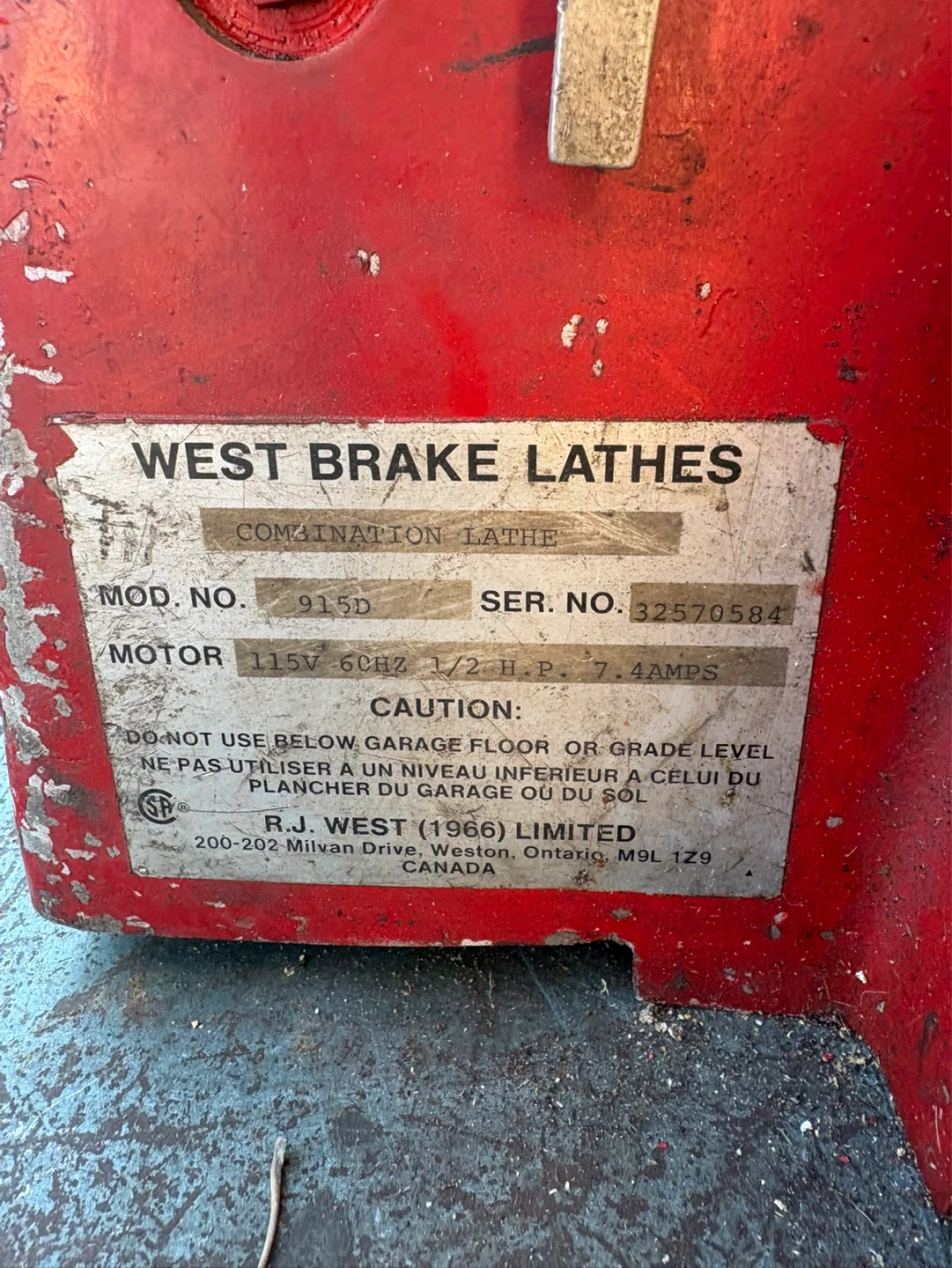 West Brake Lathes Combination Lathe - Model 915D - photo 2