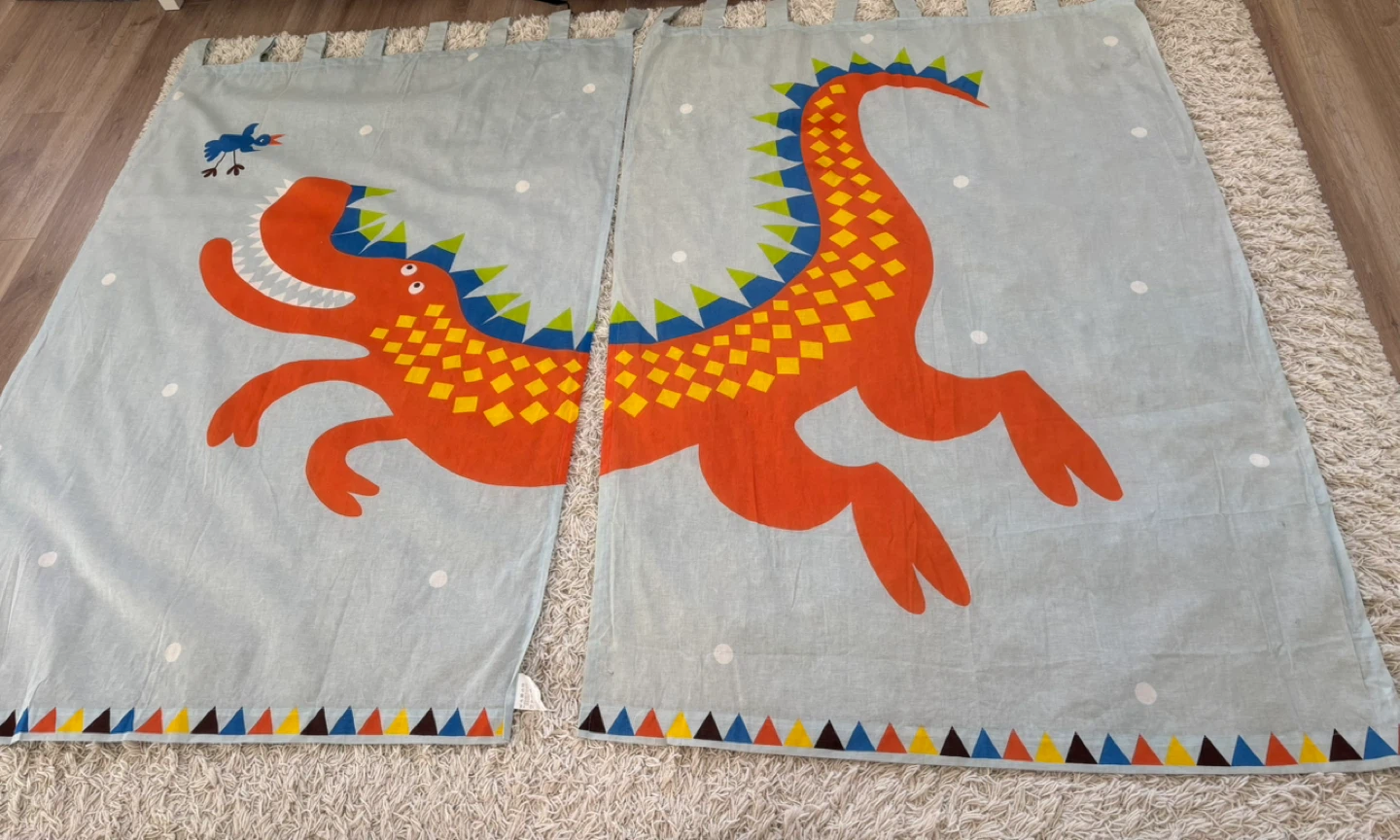 Set of Children’s IKEA Dinosaur Curtain Panels