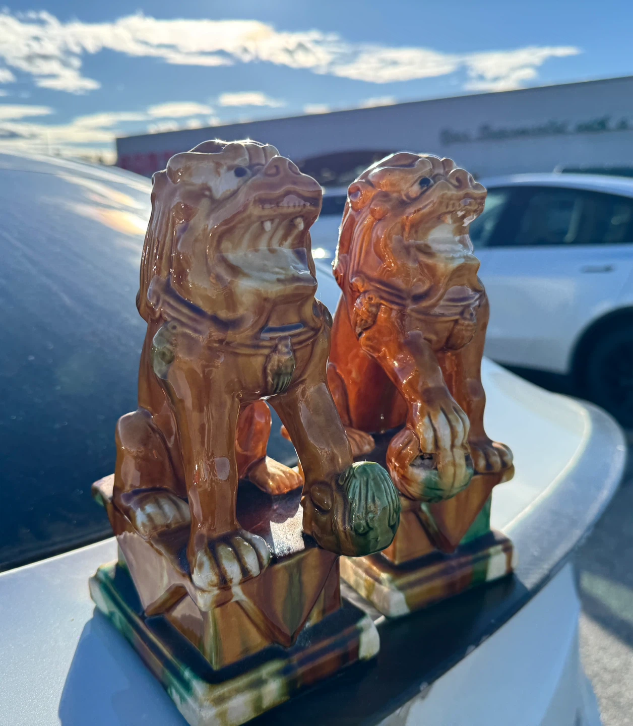 Pair of Ceramic Foo Dogs - photo 4