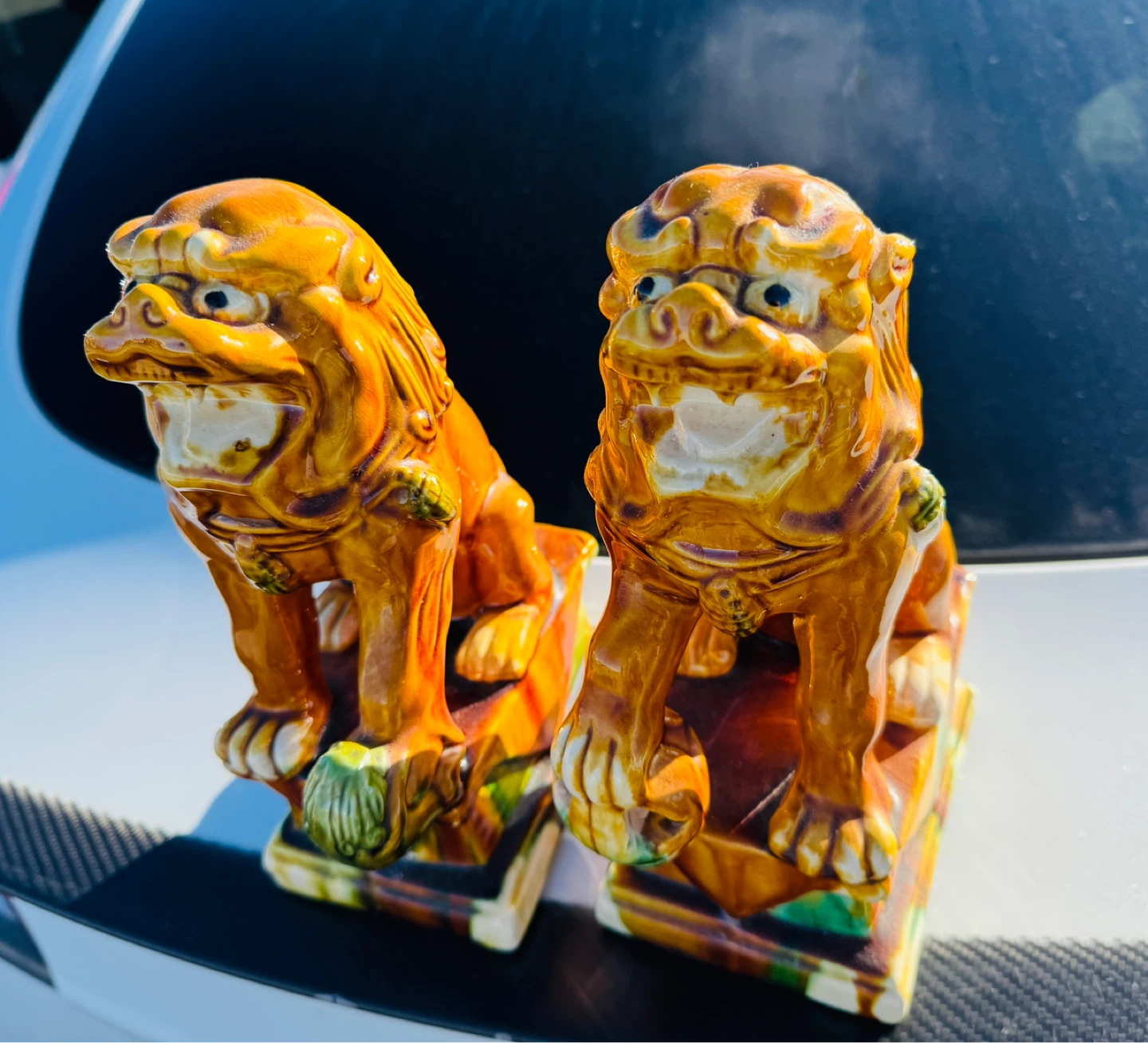 Pair of Ceramic Foo Dogs
