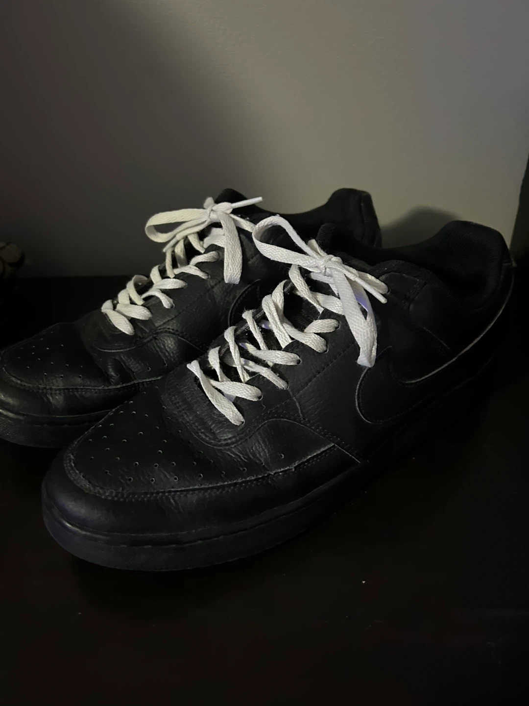 Nike Men's Black Leather Low Top Sneakers - photo 4