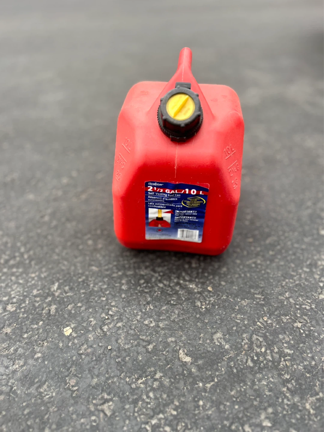 Scepter 10L Red Self Venting Fuel Can