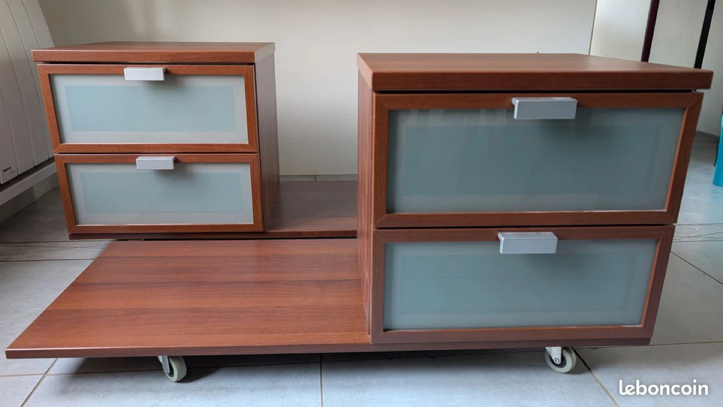IKEA HOPEN Bed Frame with 2 Nightstands - photo 3