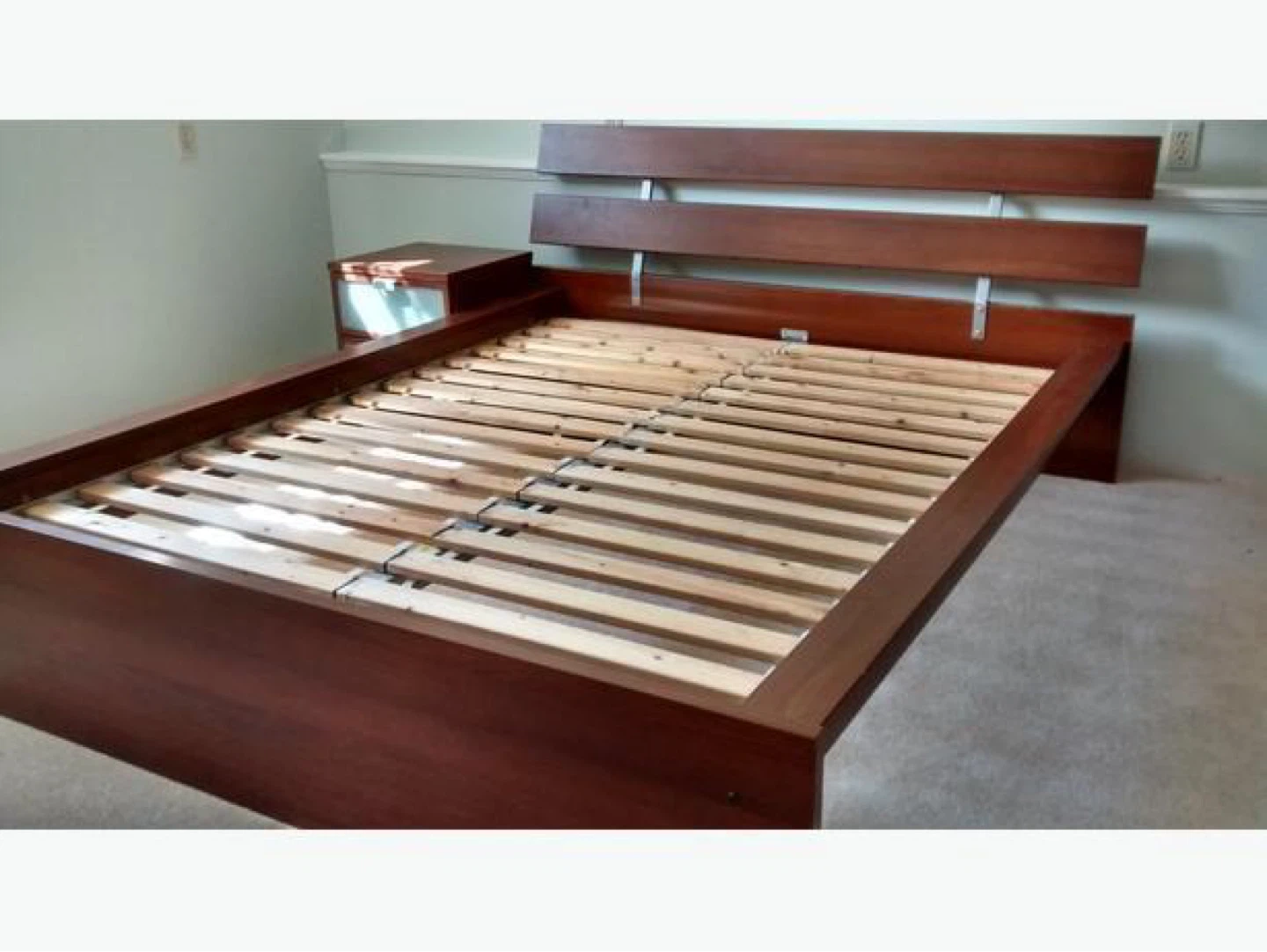 IKEA HOPEN Bed Frame with 2 Nightstands