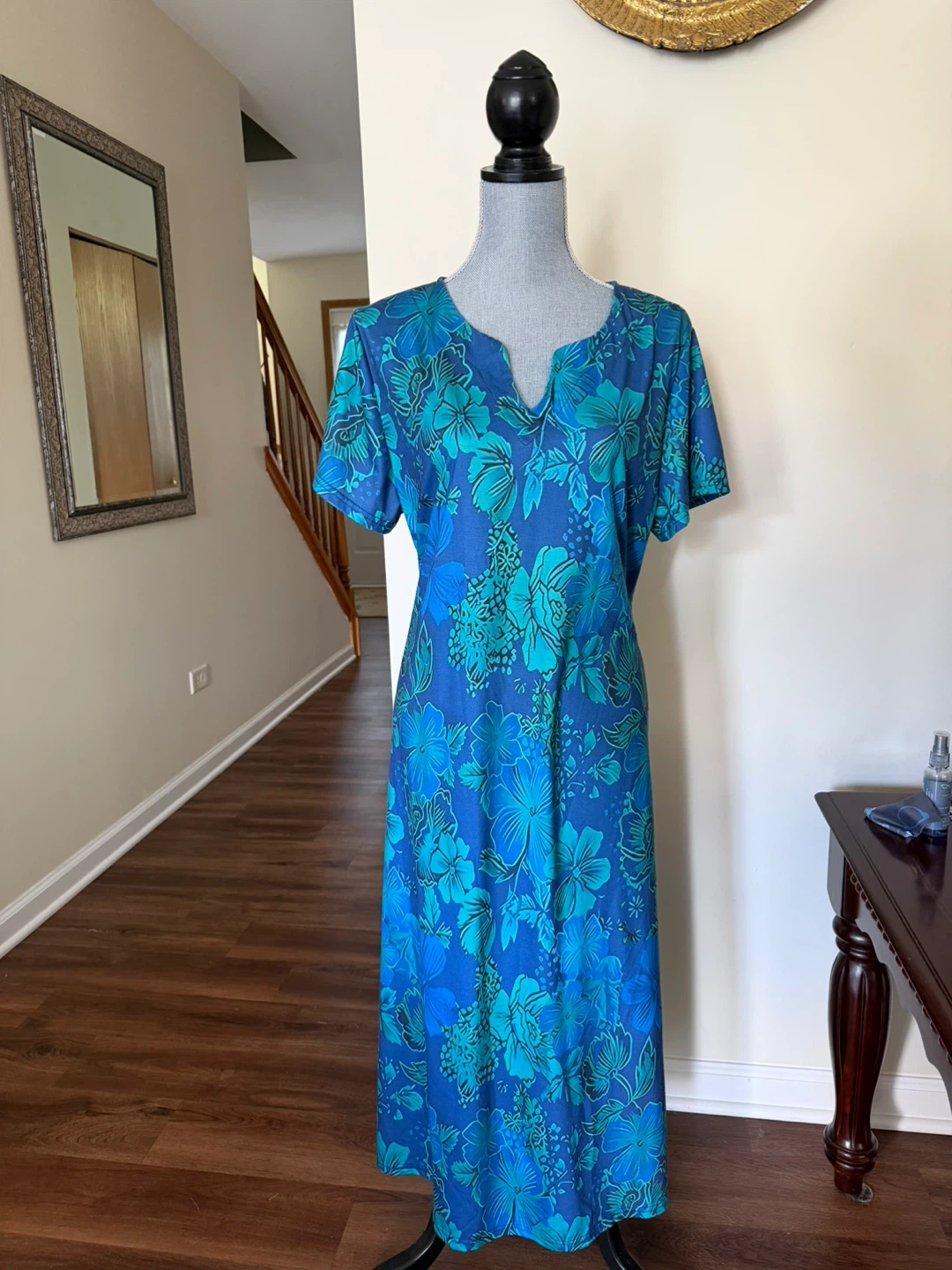Blue Floral Maxi Dress XXL