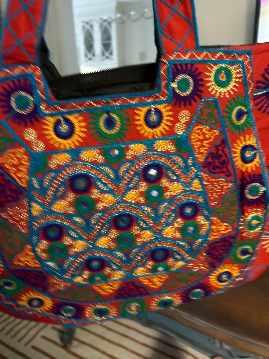 Embroidered Red Tote Bag - photo 2