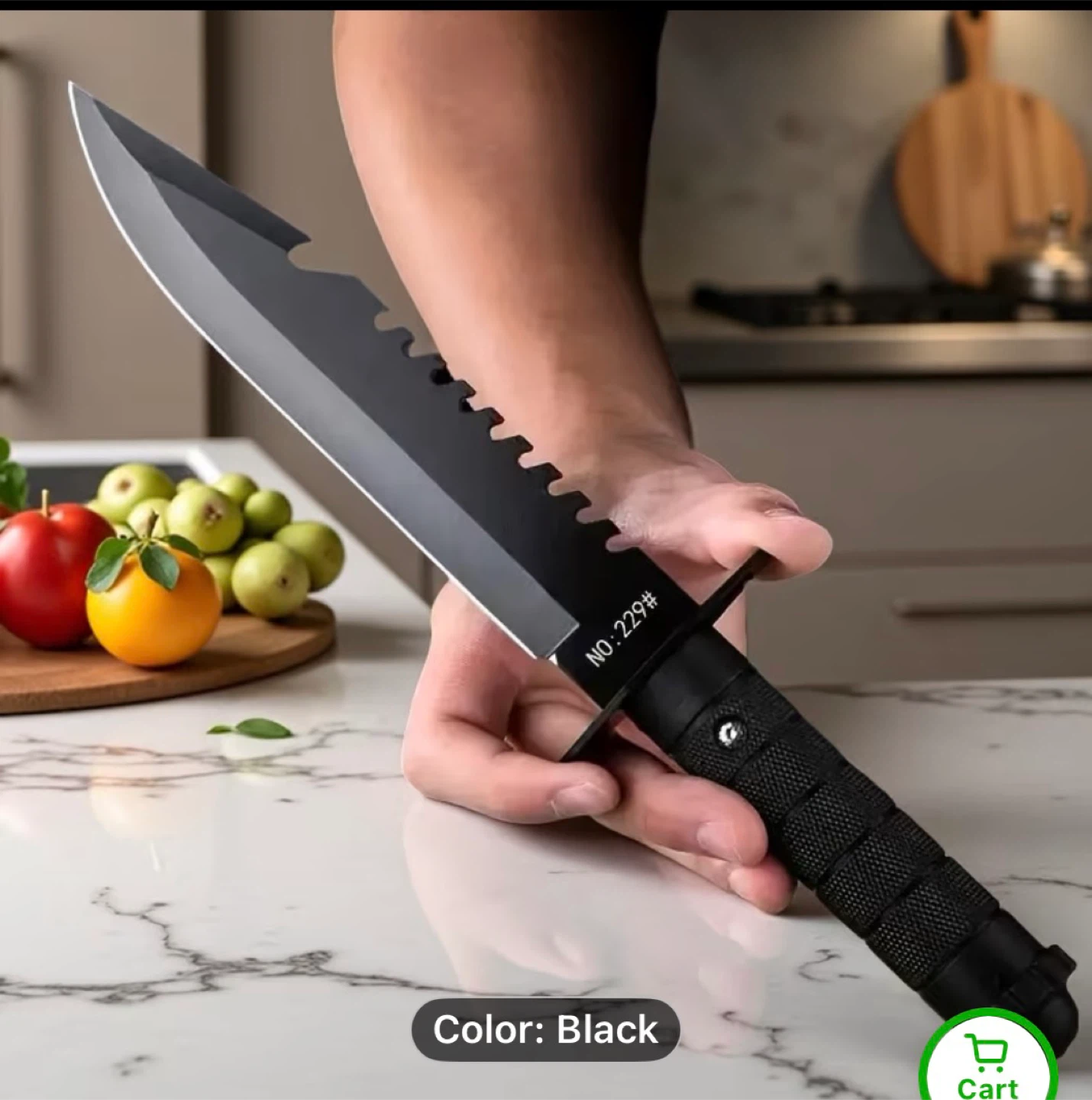 Black Portable Outdoor Straight Knife - photo 2
