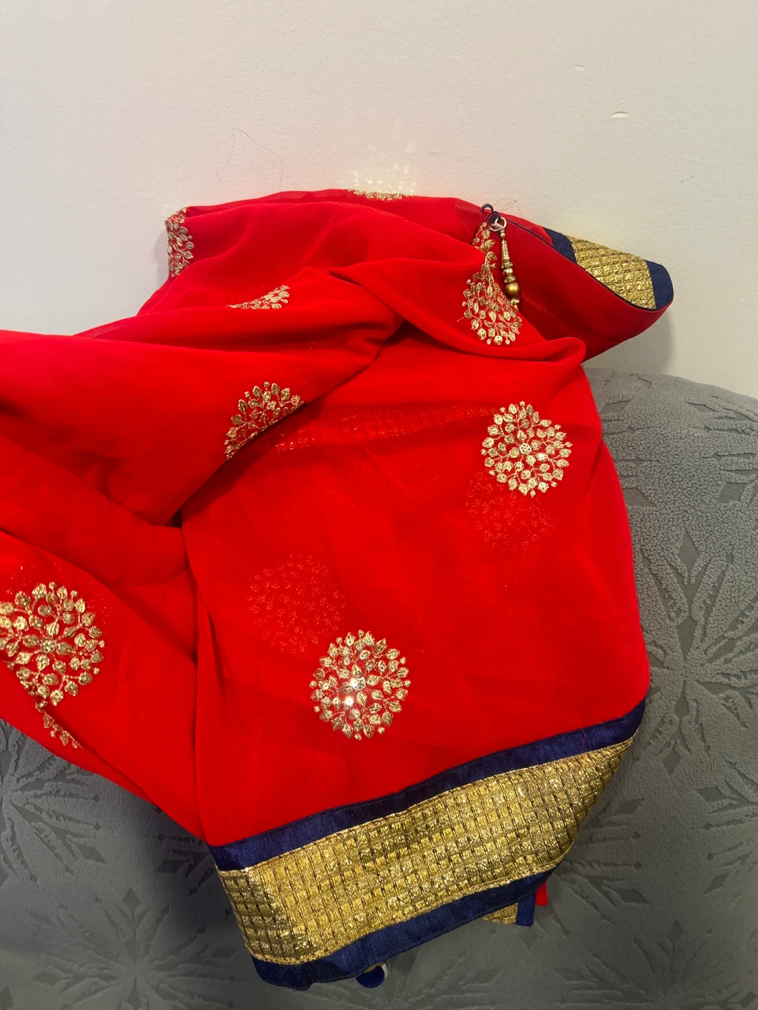 Indian Outift-  Blue and Red Lehenga Choli Set - photo 2