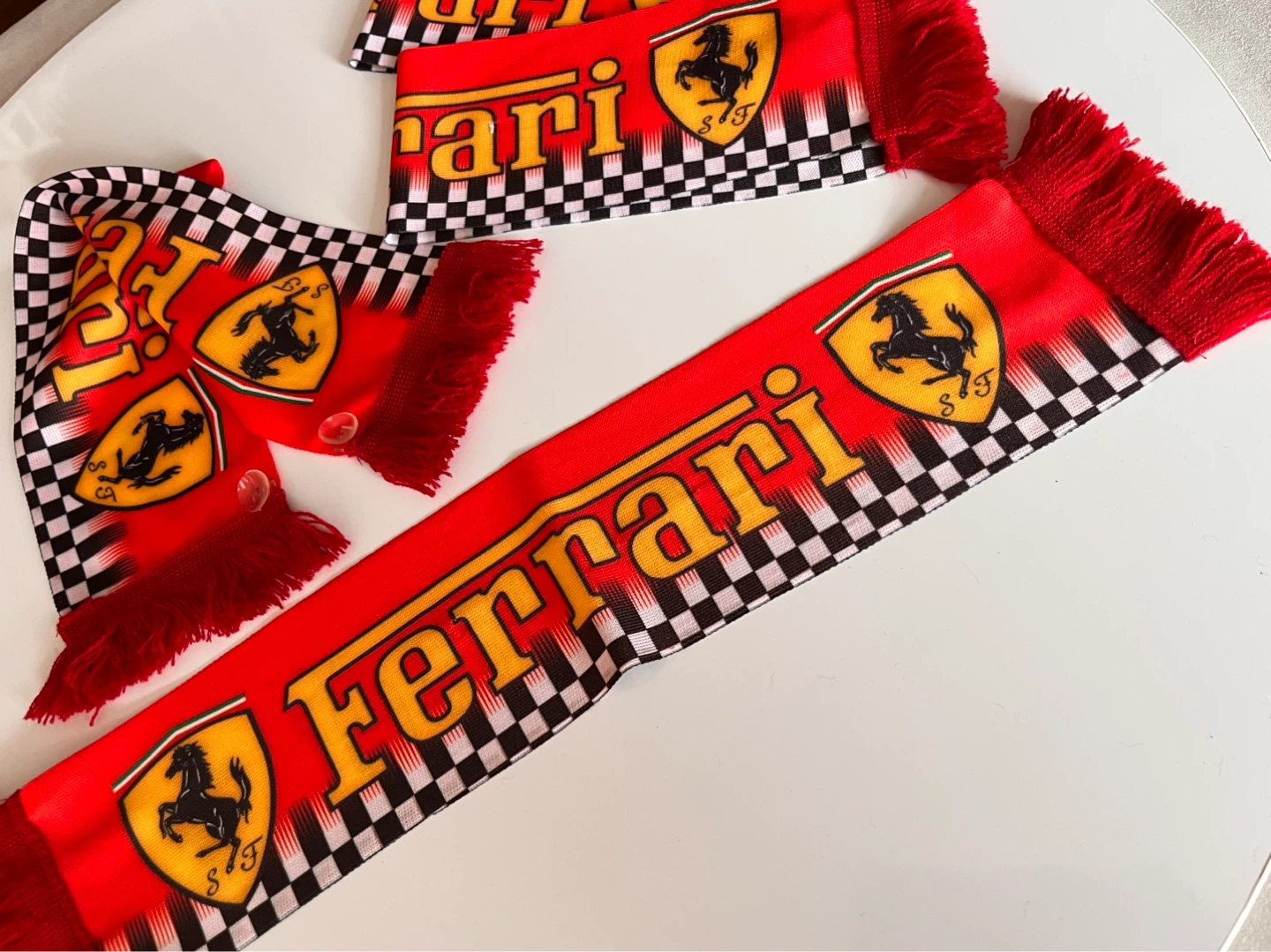 NEW — $10 each Ferarri 19” Scarf with suctions Car Accessories