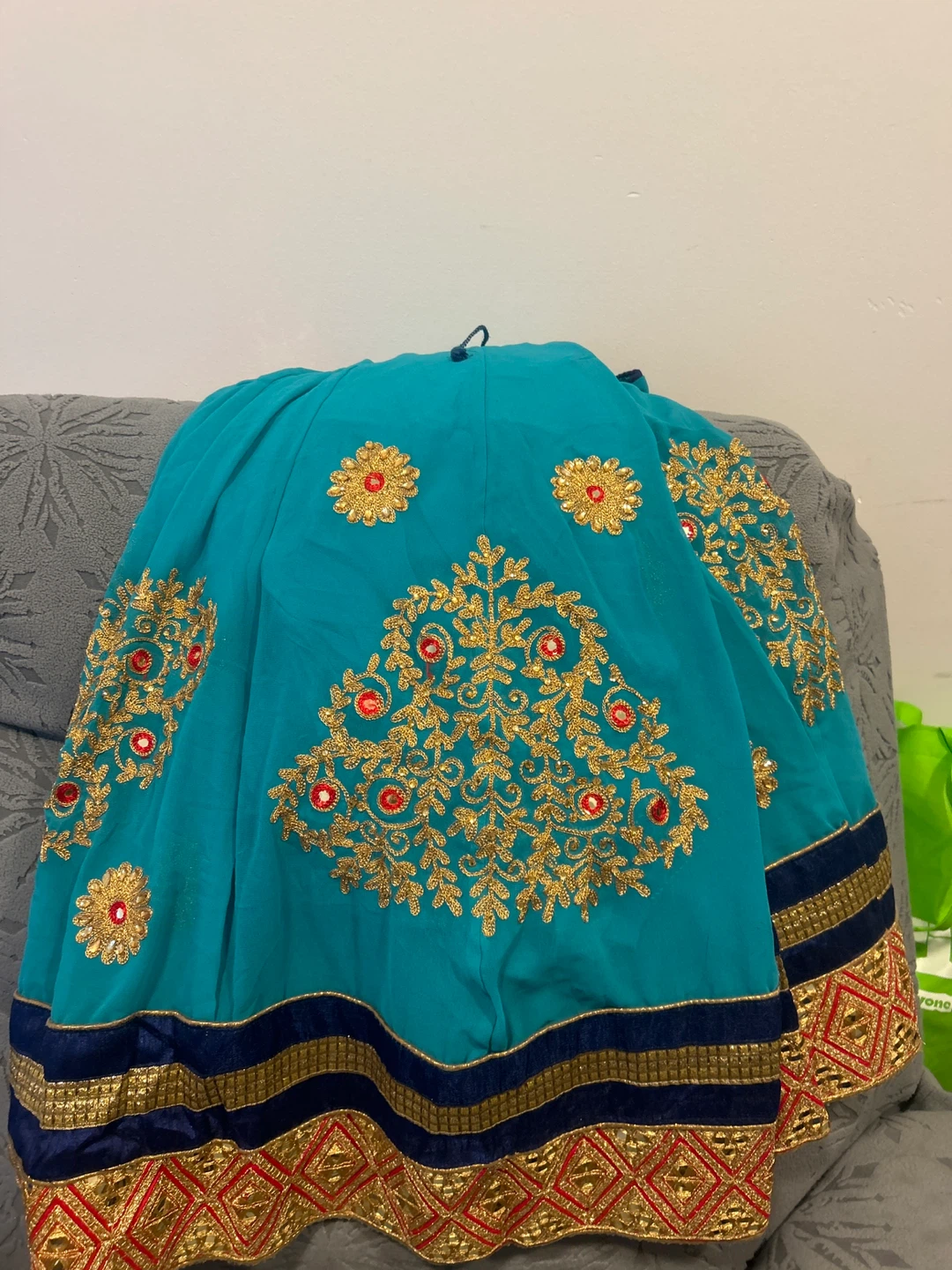 Indian Outift-  Blue and Red Lehenga Choli Set - photo 3
