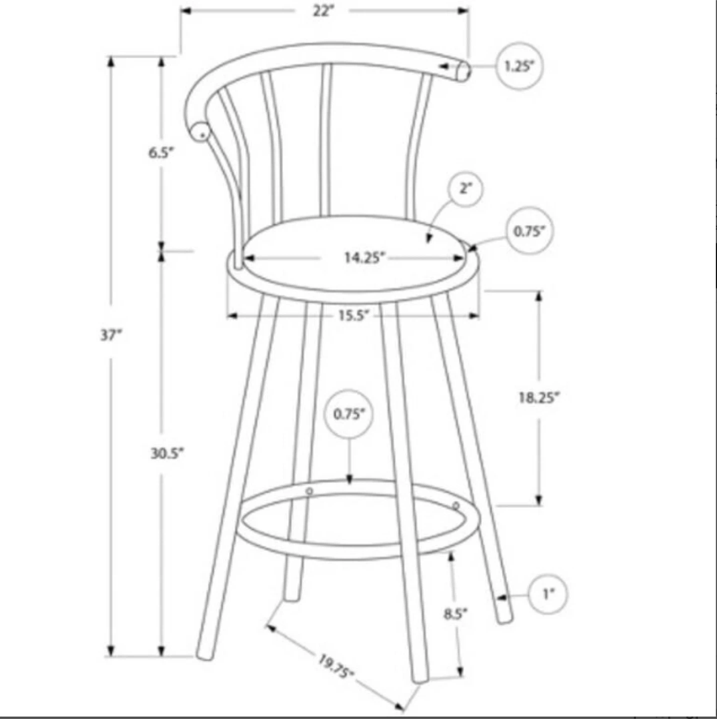 2 bar stools - photo 3