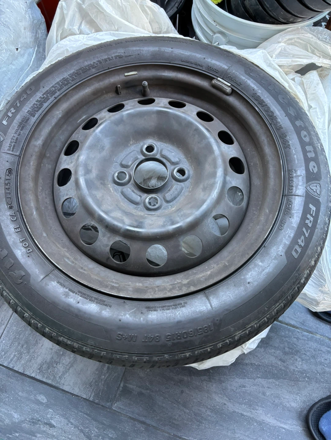Firestone FR740 tires  185/60R15 84T and wheels