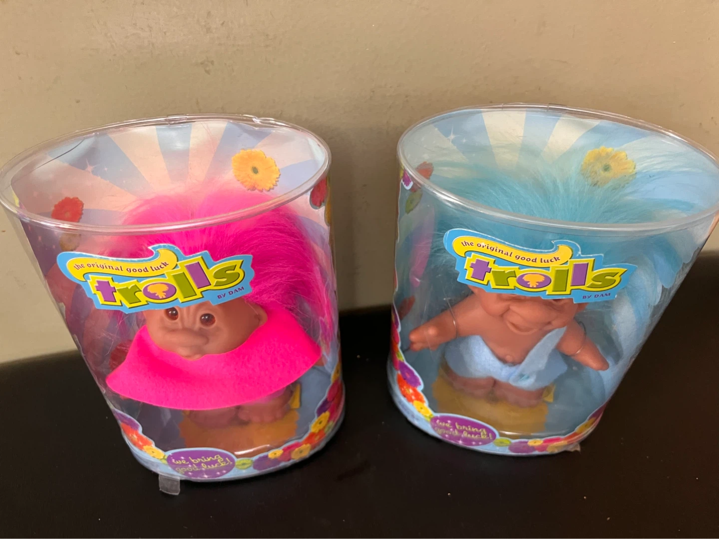 NEW $25 each Original Good Luck Trolls by DAM - Pink & Blue Hair - photo 4