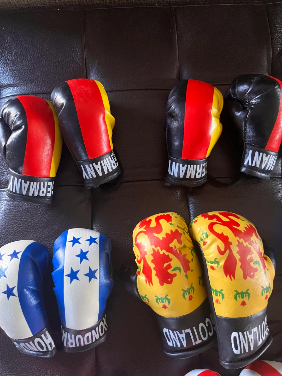 NEW — $10 Pair of Mini Boxing Gloves - International Flags Decor - photo 2