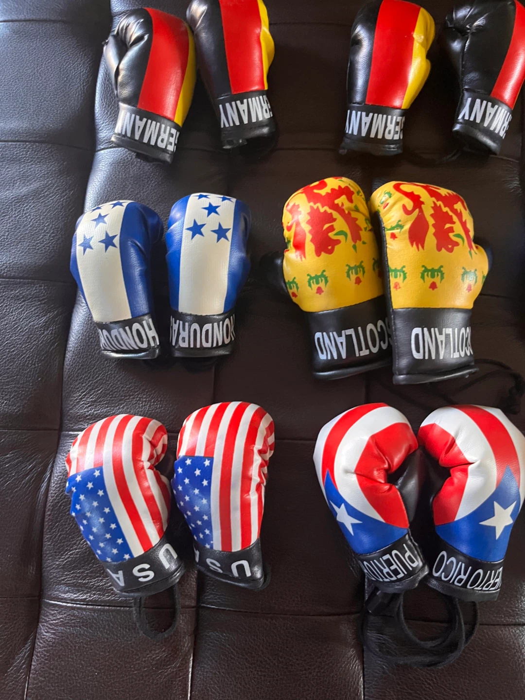 NEW — $10 Pair of Mini Boxing Gloves - International Flags Decor - photo 5