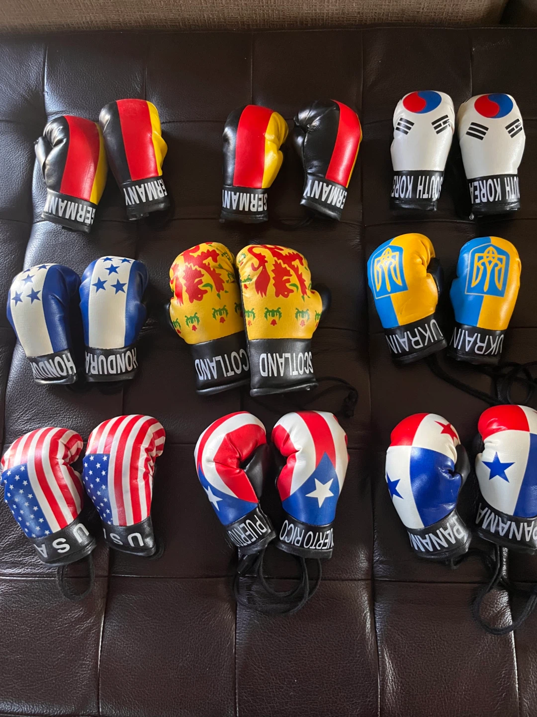 NEW — $10 Pair of Mini Boxing Gloves - International Flags Decor