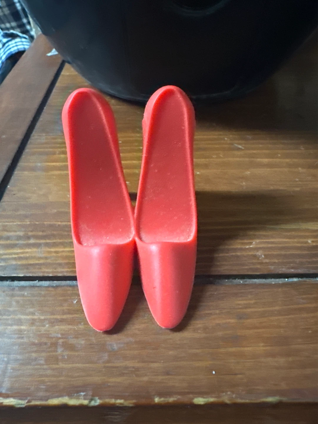 Red Plastic Doll Shoes