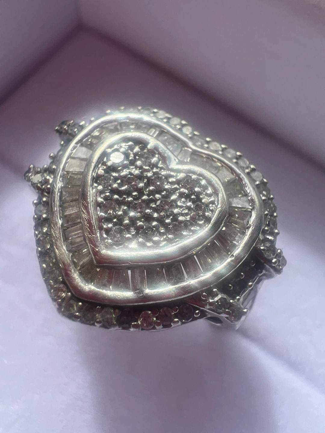 10 k Heart Shape Diamond Ring