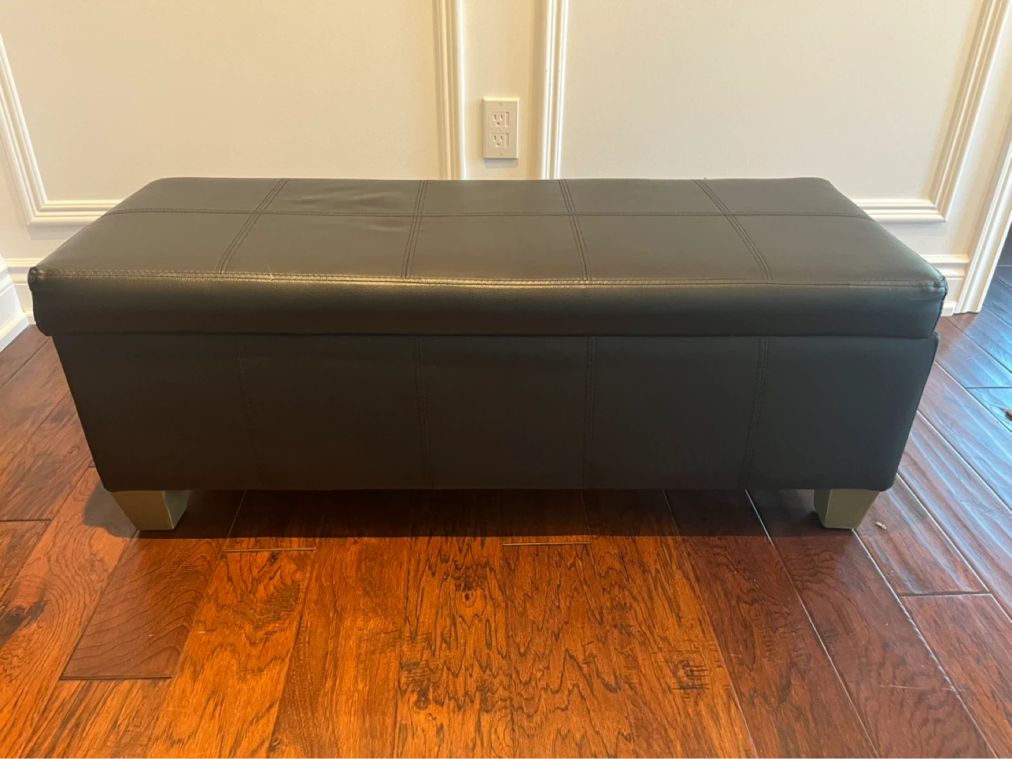 Black Ottoman with storage by Bouclair