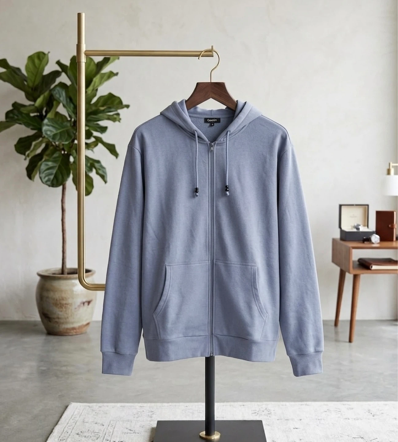 Baby Blue Full Zip Hoodie XL