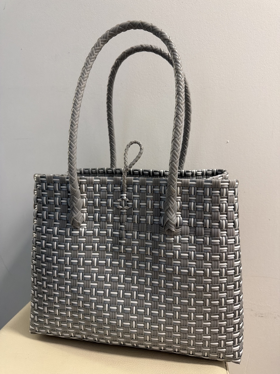Grey Woven Tote Bag/ Shopping bag - photo 3