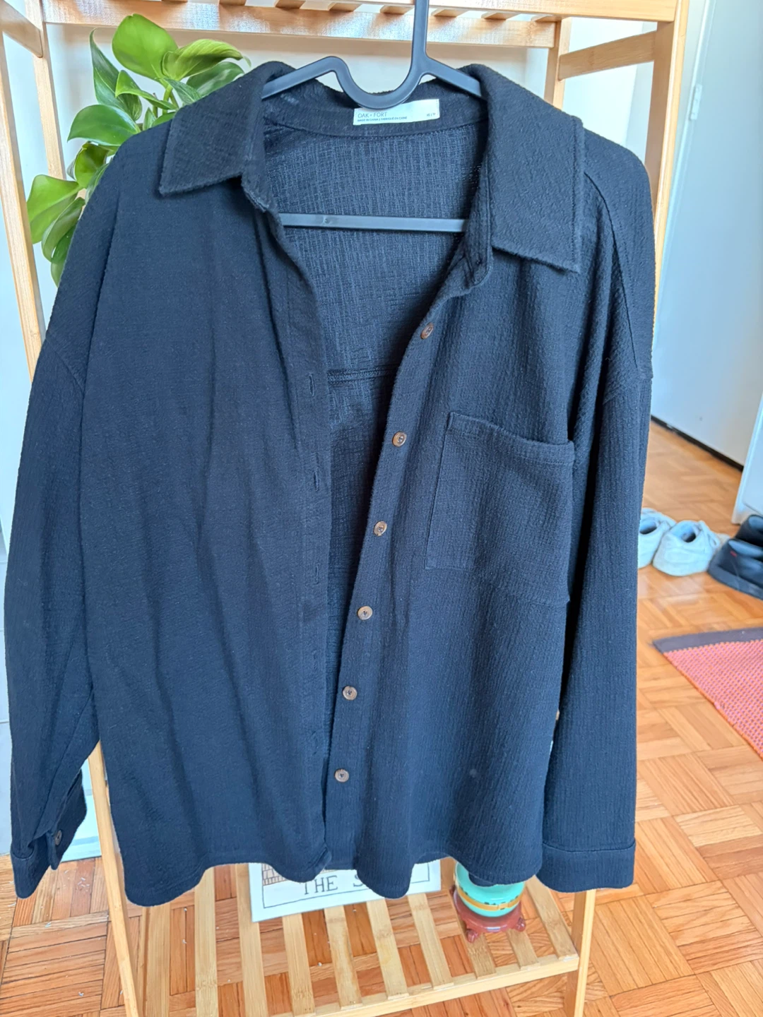 Oak + Fort Black Long Sleeve Shirt