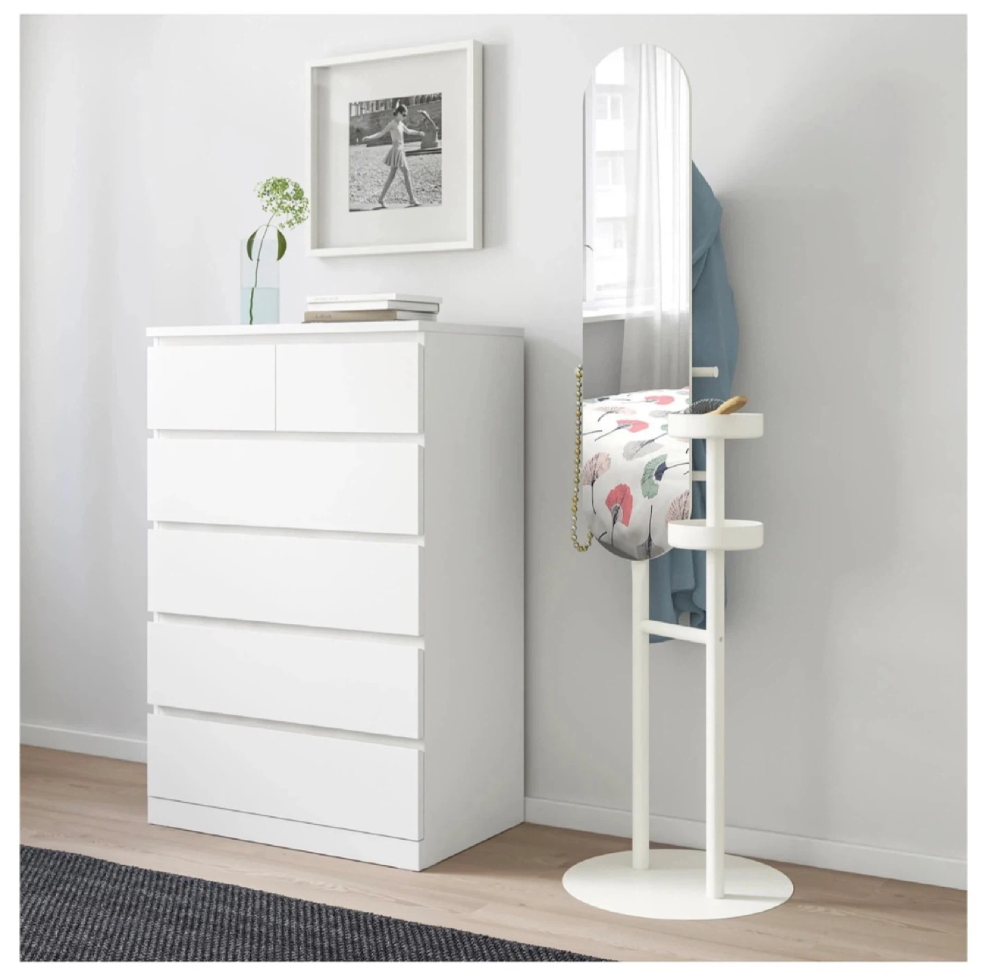 IKEA Lierskogen Valet Stand Mirror tray hook hanger - photo 2