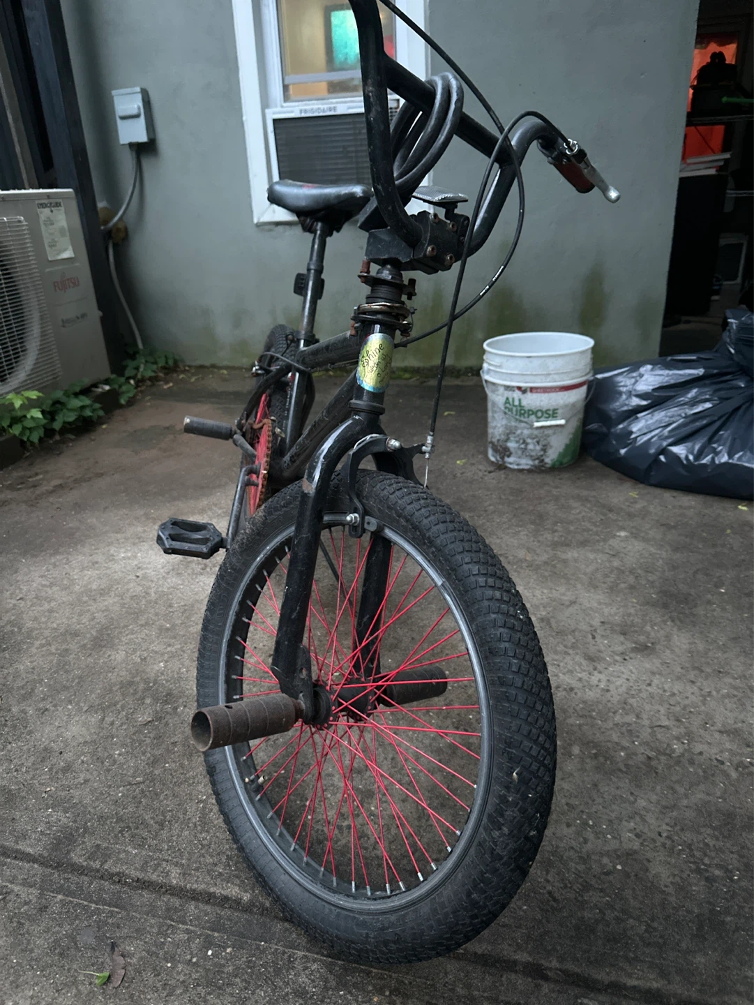 BMX Bike with Red Spokes
