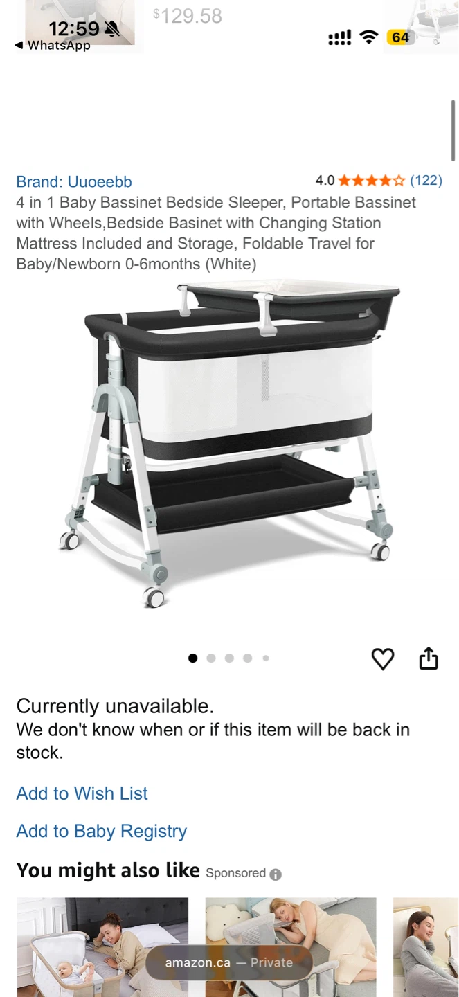Uuooeebb 4-in-1 Baby Bassinet