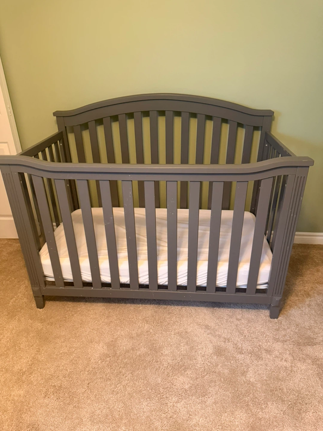 Grey Crib with Mattress