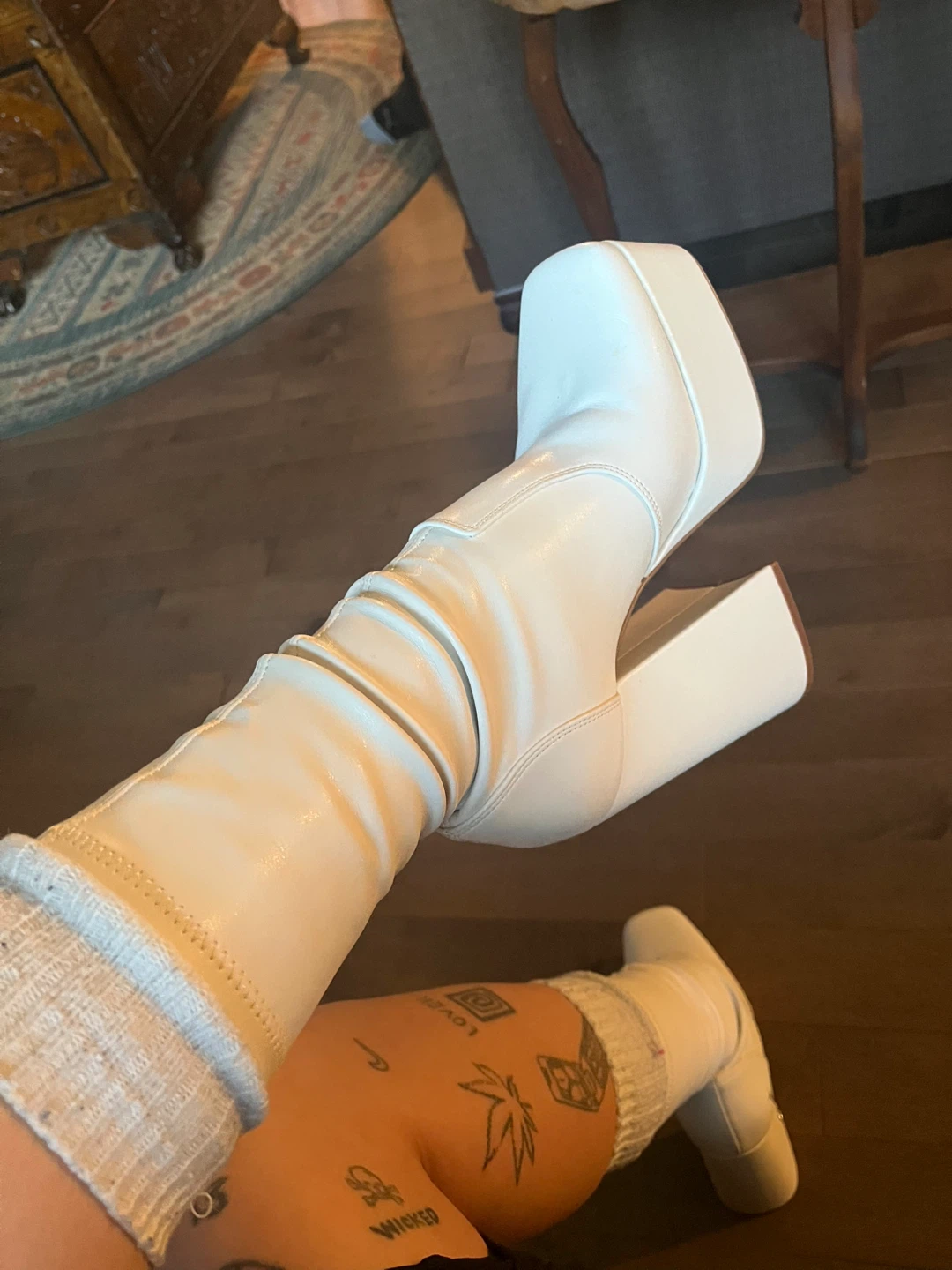 White Platform Go-Go Boots - photo 3