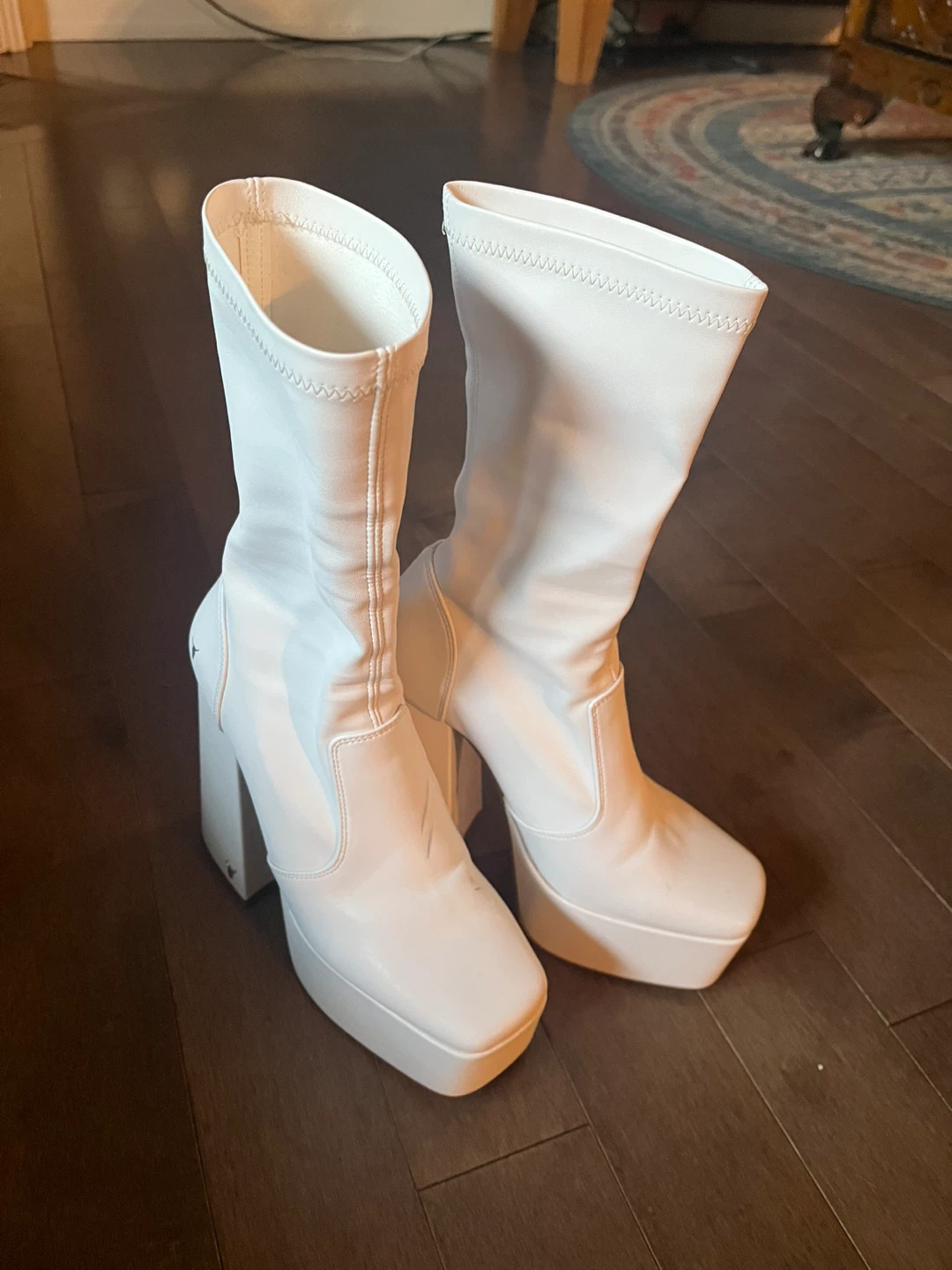 White Platform Go-Go Boots