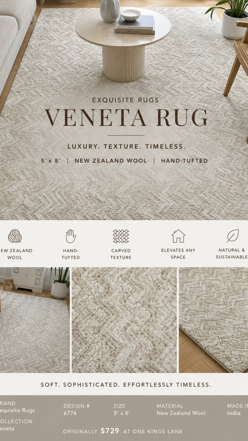 Exquisite Rugs Veneta Rug - 5' x 8' - New Zealand Wool