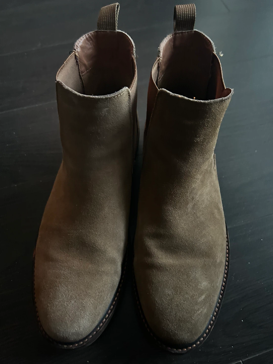 Brown Suede Chelsea Boots. Size UK 11