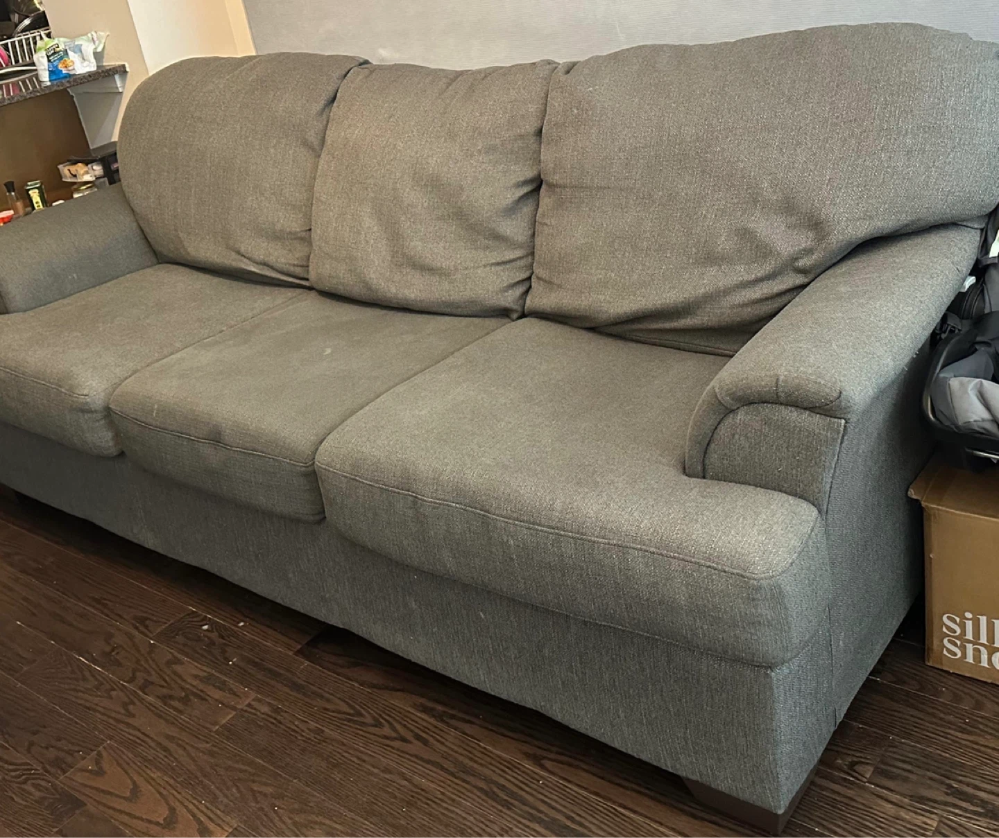 Grey 3 seater sofa - photo 2