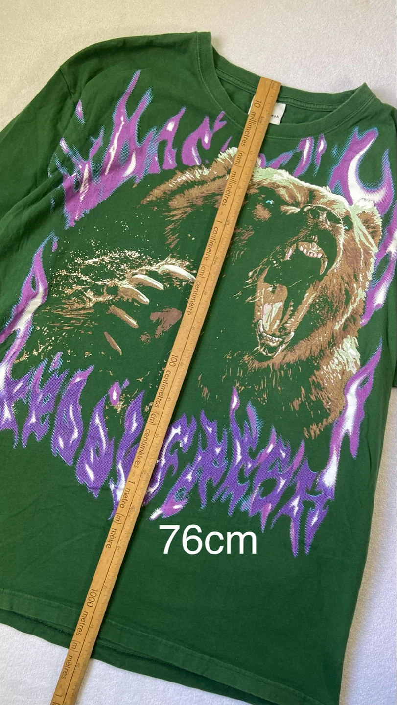 Teddy Fresh Green Bear Flame Graphic T-Shirt 2XL - photo 5
