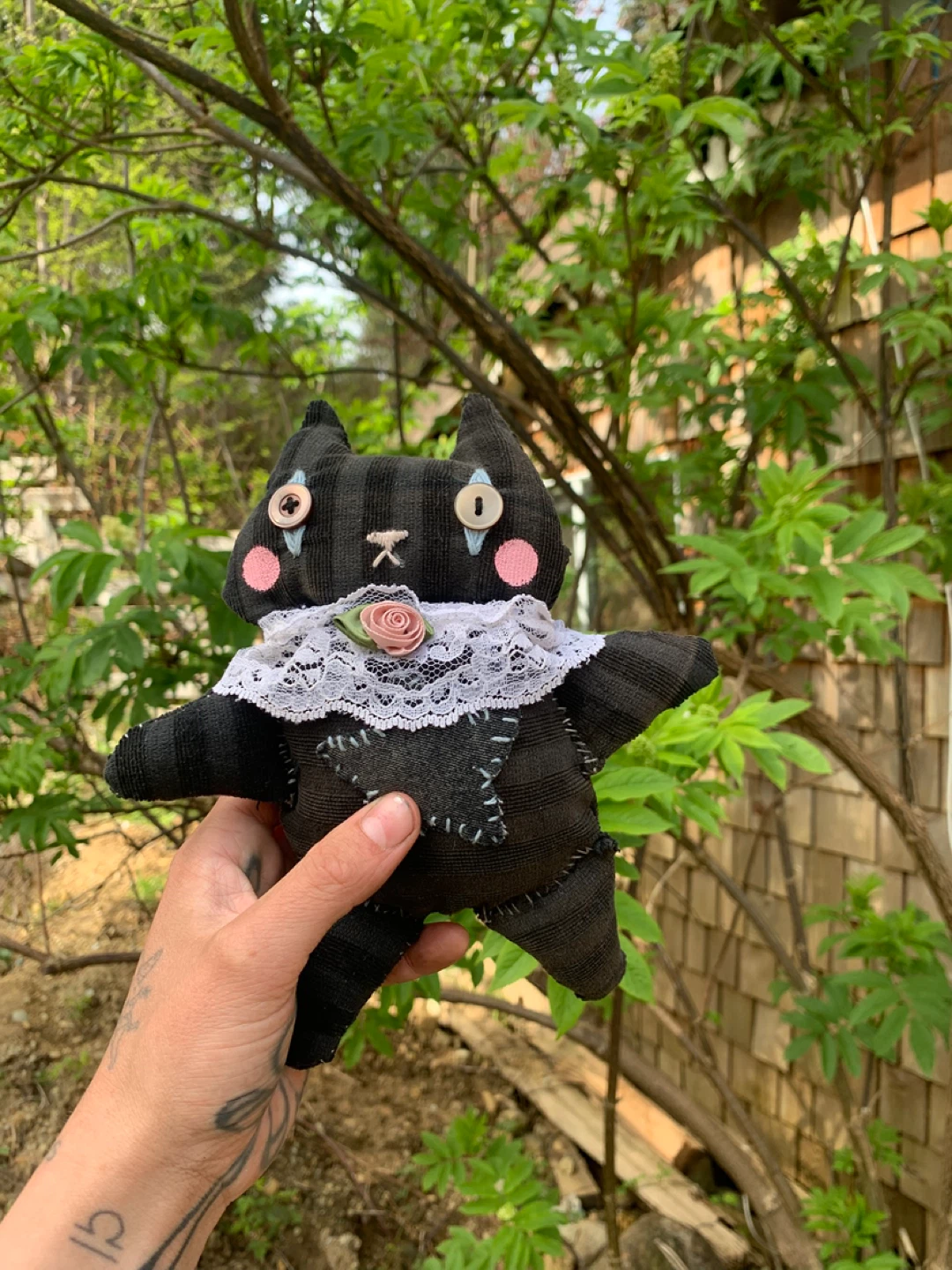 Handmade Black Cat Plush Toy