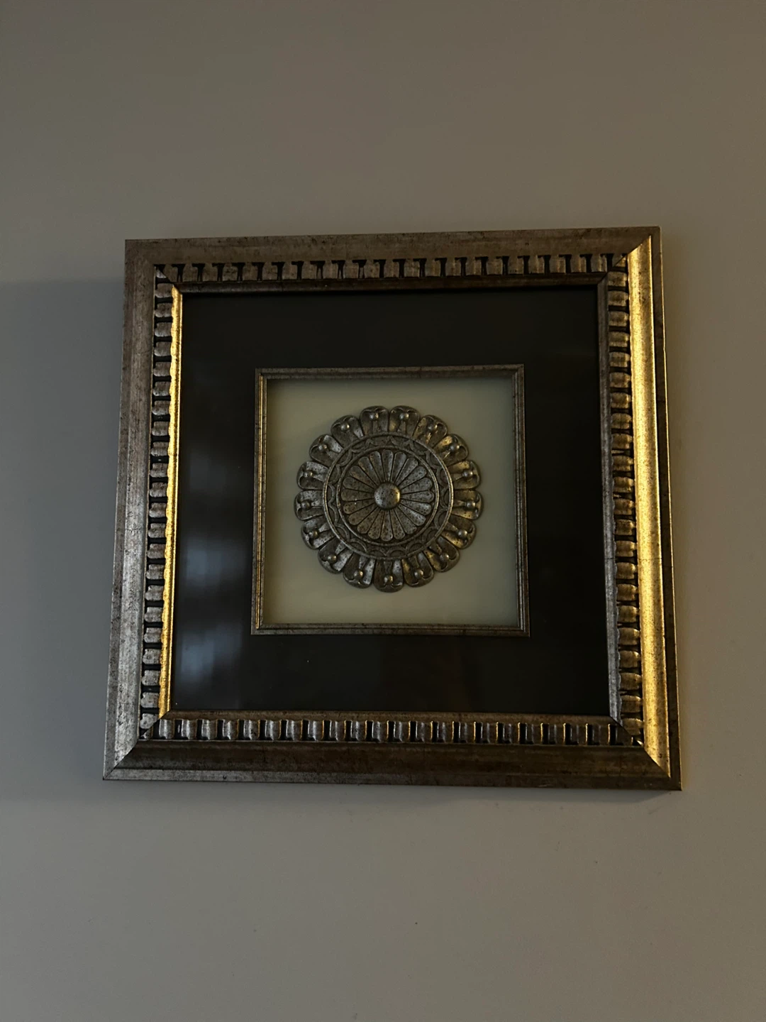 Framed Wall Art with Decorative Medallion