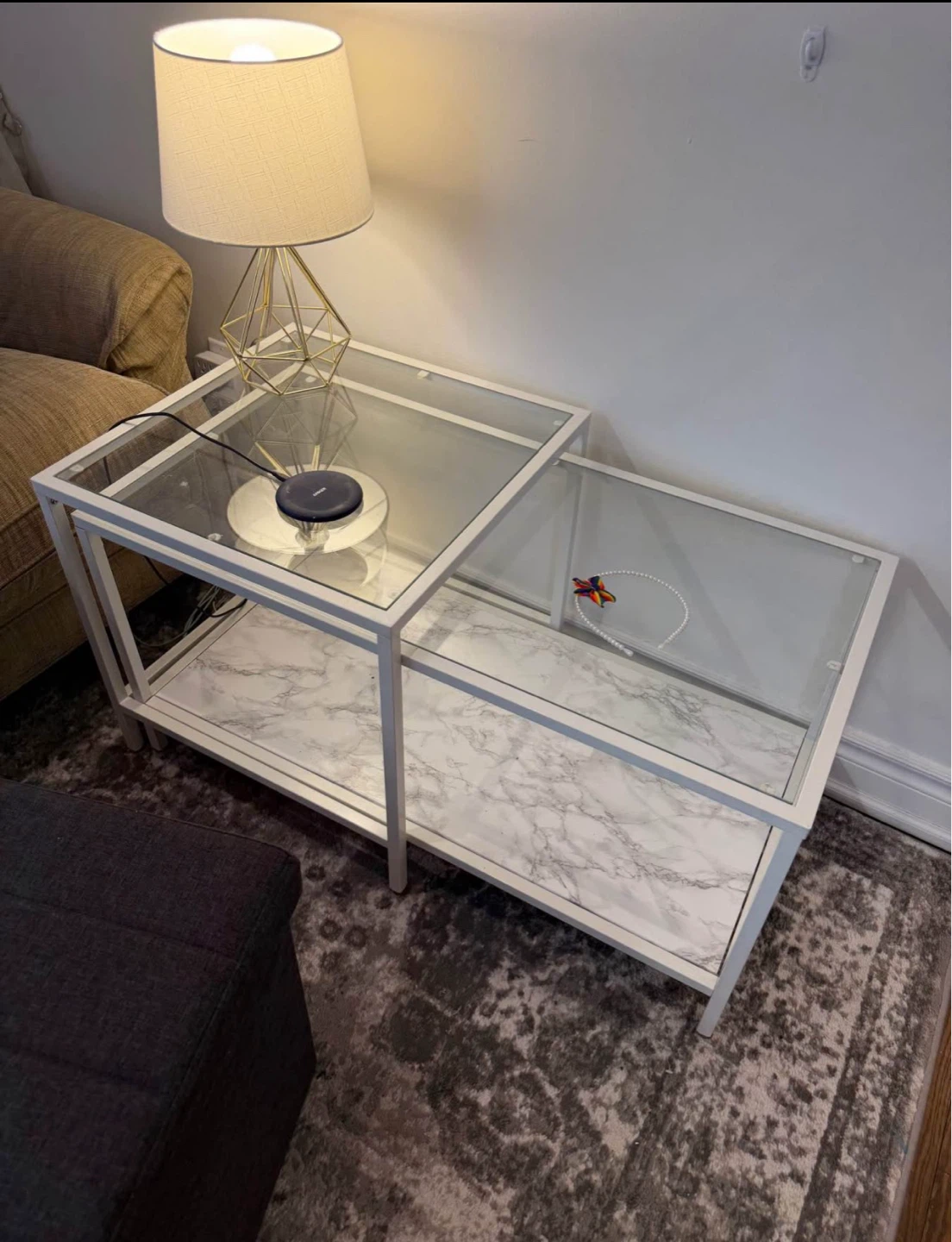 IKEA Nesting Coffee Table with Glass Top