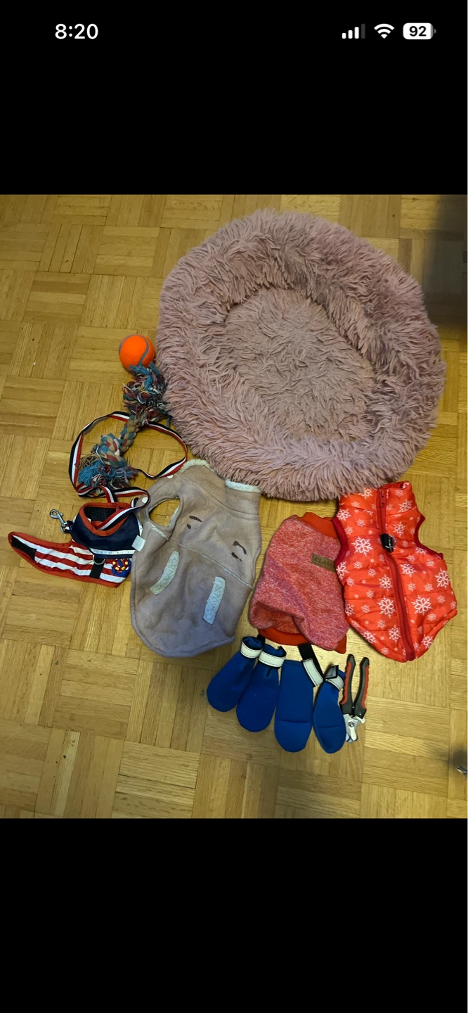 Pet Bundle: Dog Bed, Toys, Clothes & Boots