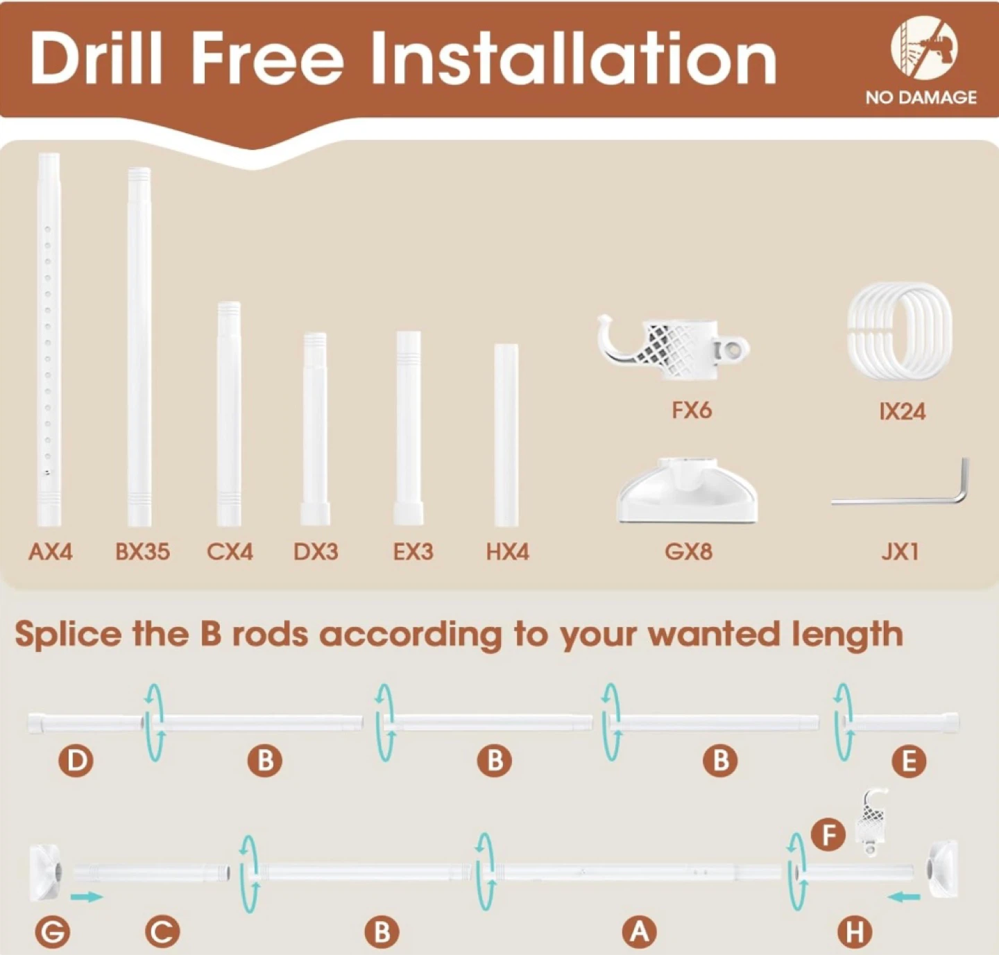 Factory Sealed No Drilling Wall Divider, Multipurpose - photo 5