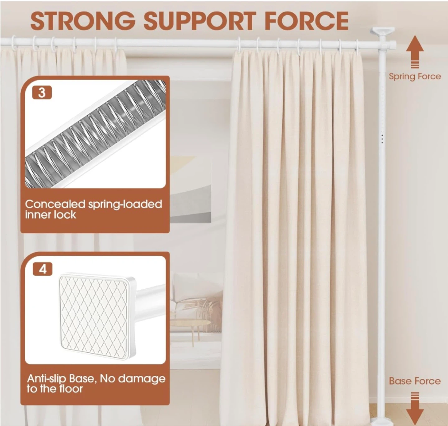 Factory Sealed No Drilling Wall Divider, Multipurpose - photo 3