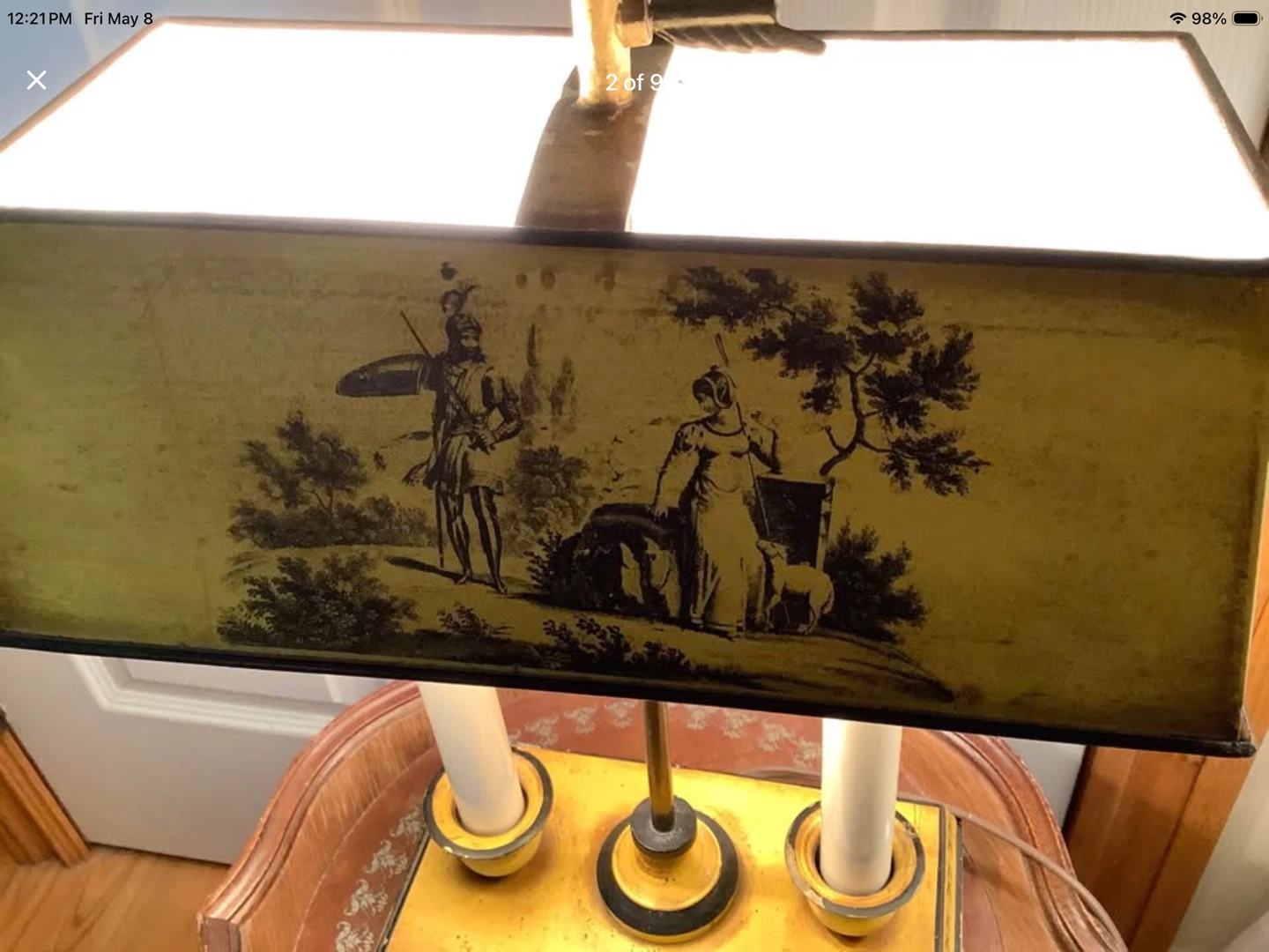 Unique Vt Italian Bouillotte Two Candle Stick Lamp 🐞 - photo 3