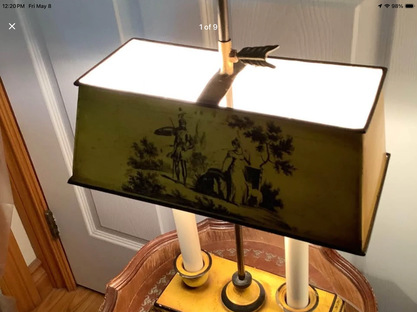 Unique Vt Italian Bouillotte Two Candle Stick Lamp 🐞