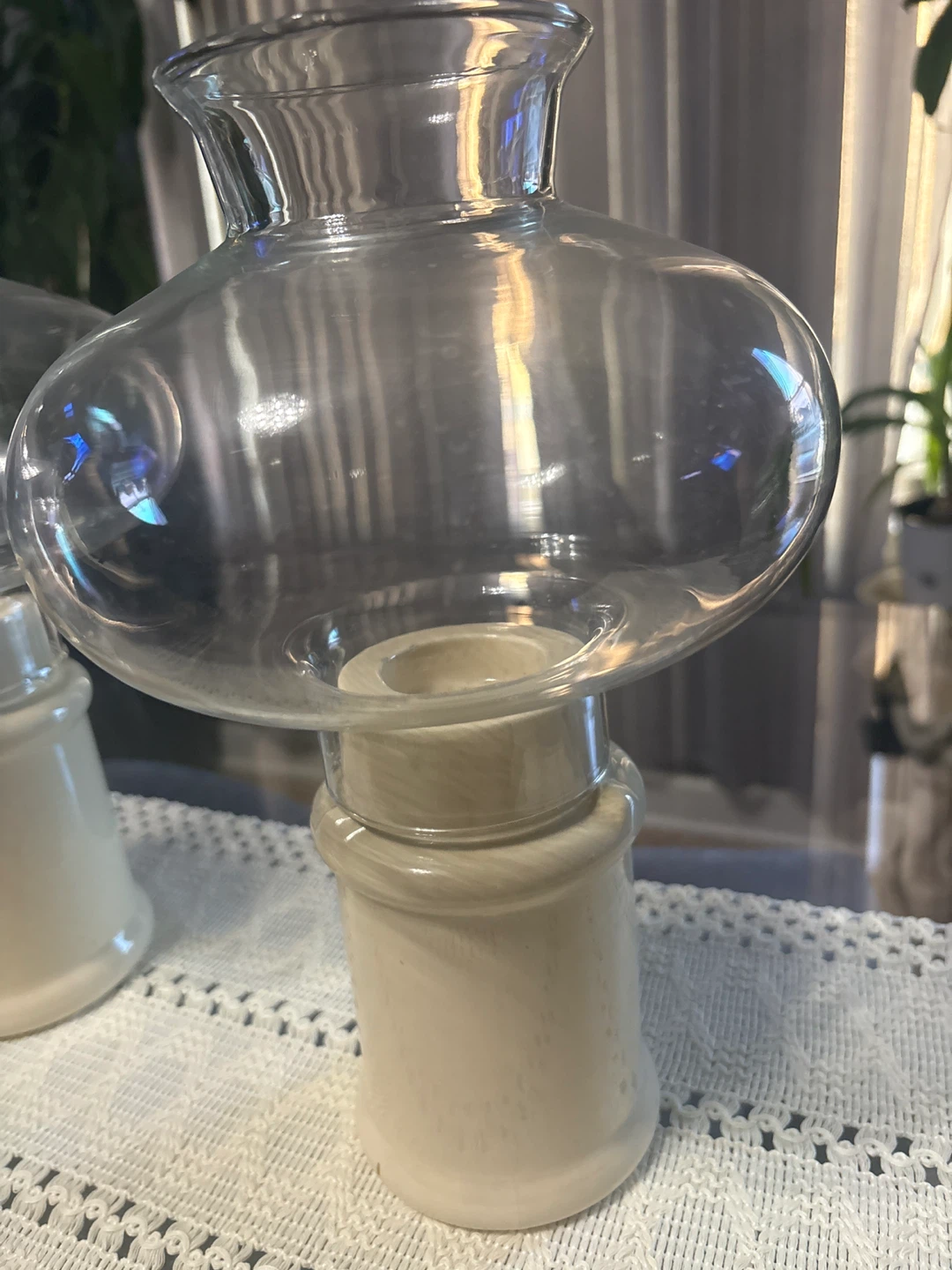 Set of 2 Glass Hurricane Candle Holders - photo 2