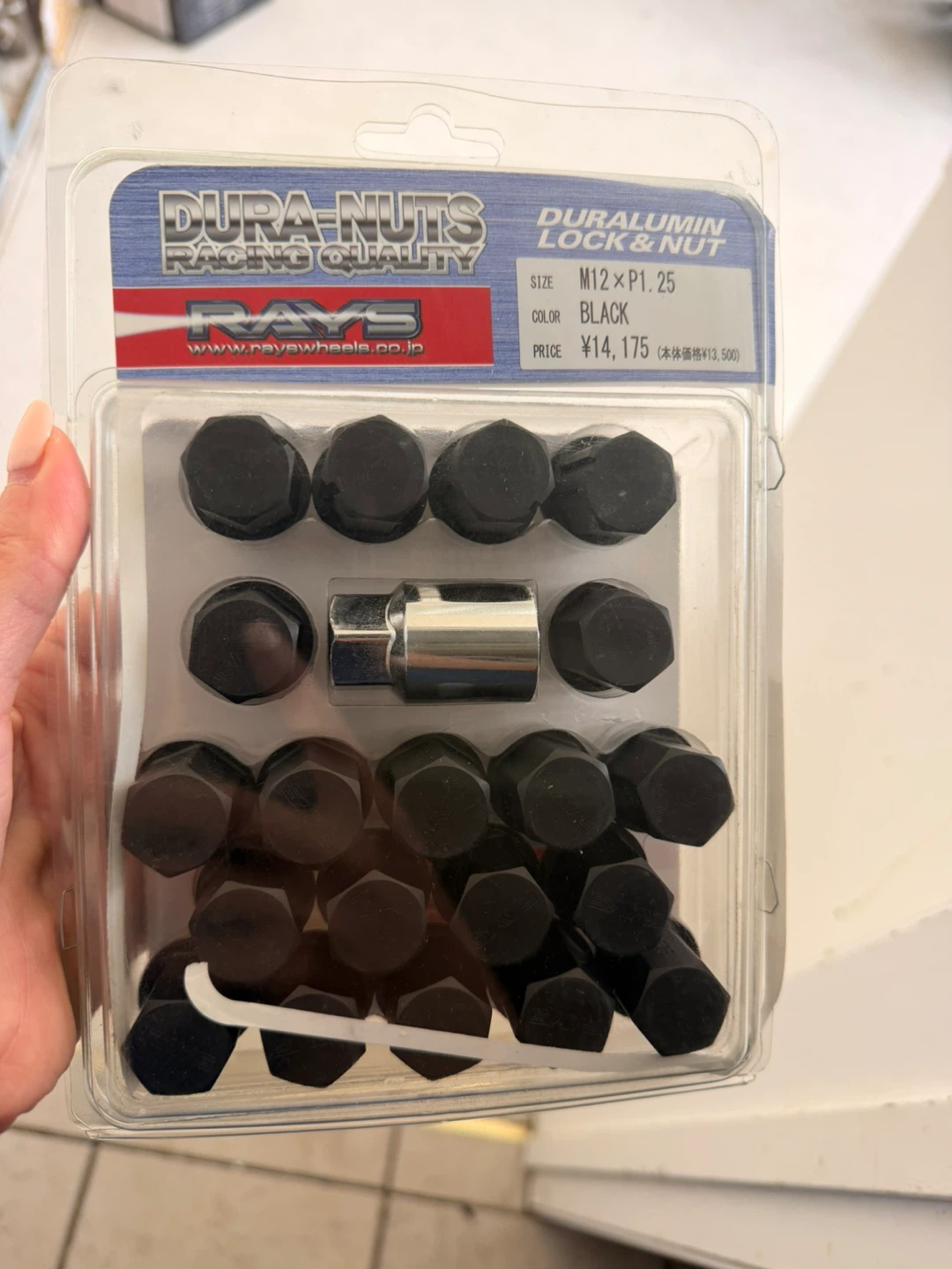 Rays Dura-Nuts Duralumin Lock & Nut Set M12 x P1.25 Black
