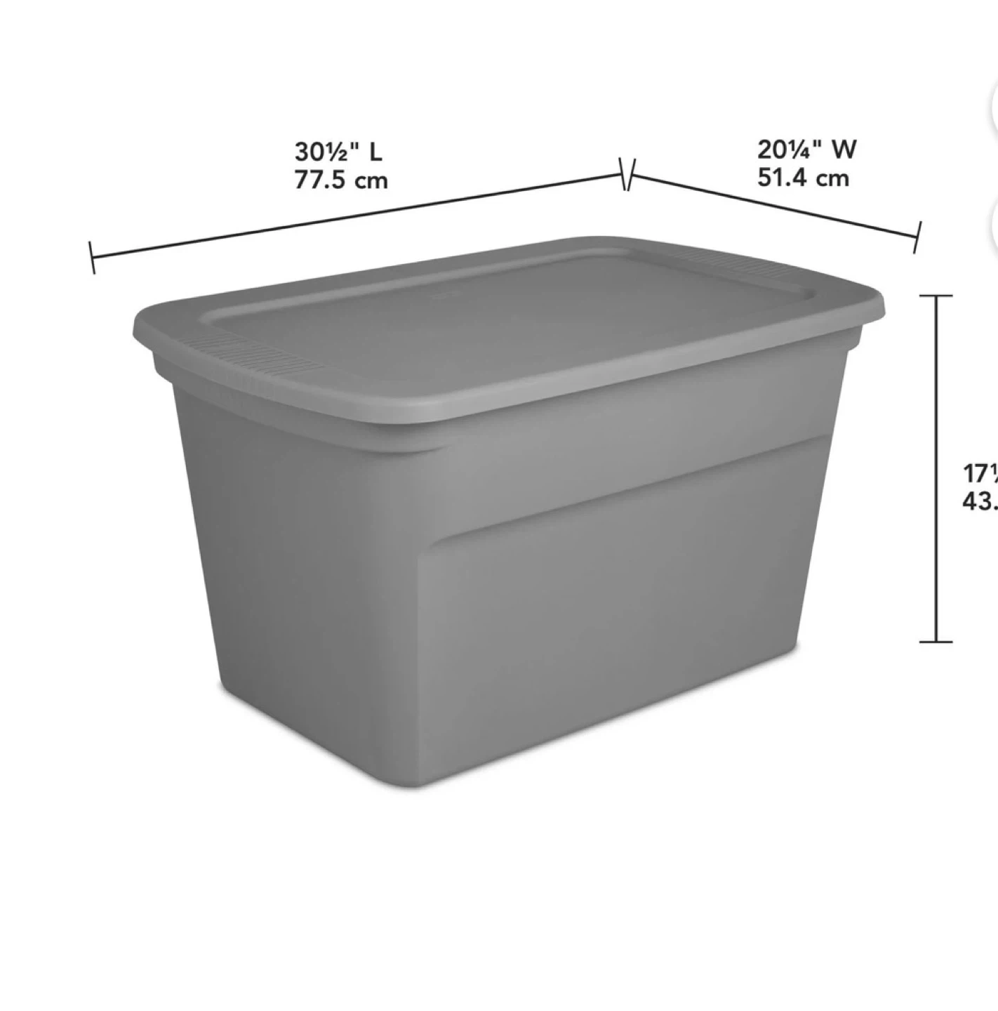 Grey Plastic Storage Bin with Lid - photo 2
