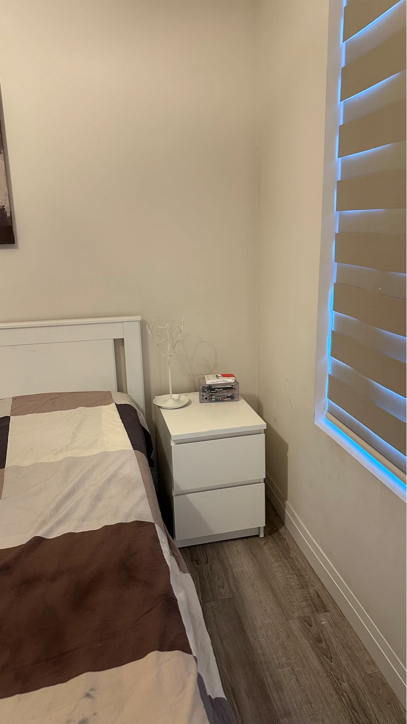 ikea white queen bed with bedstorage FREE SIDE TABLE LIGHT - photo 3